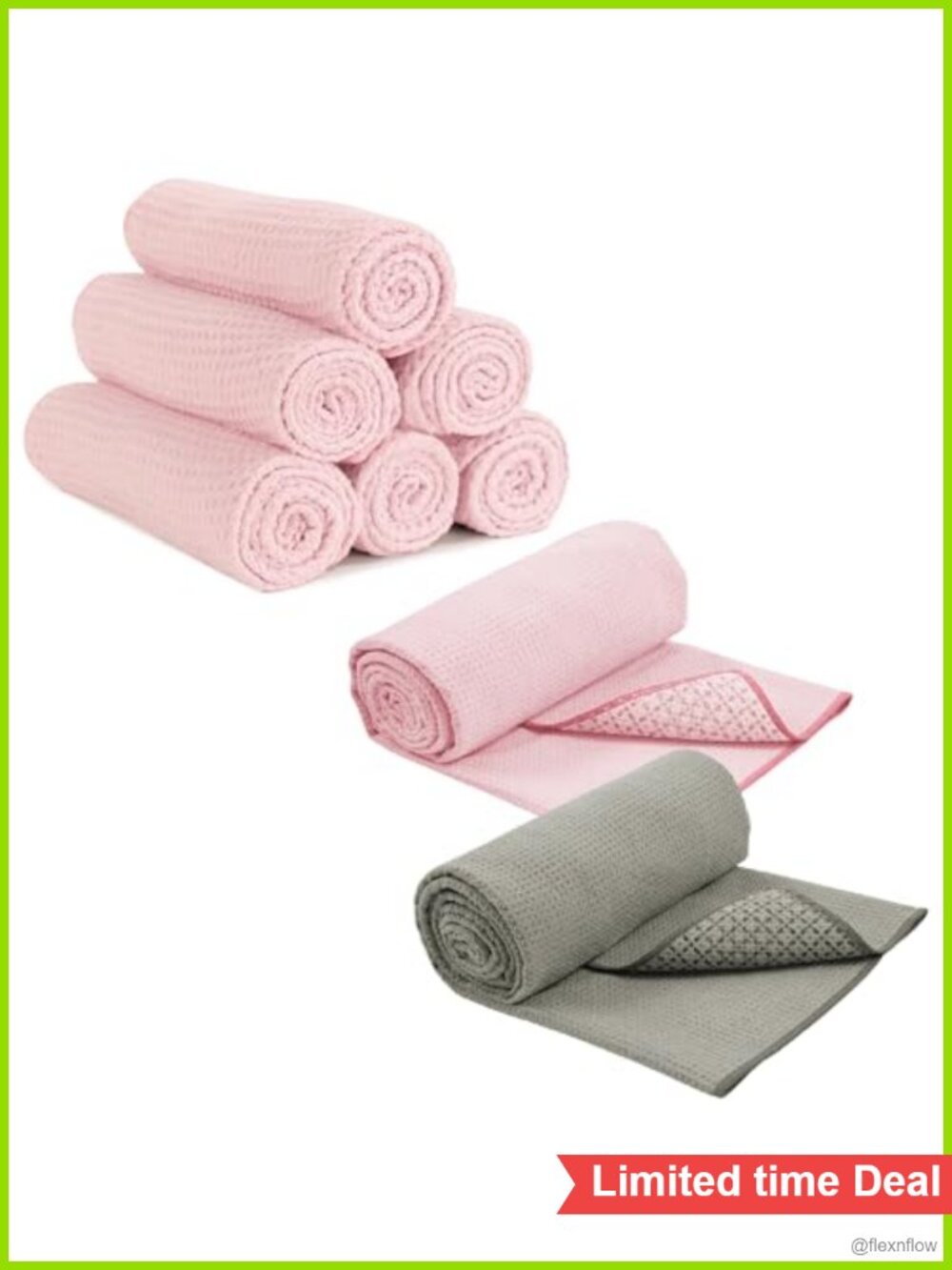 Microfiber Gym Towels and Yoga Mat Grip Towels Bundle 8pc